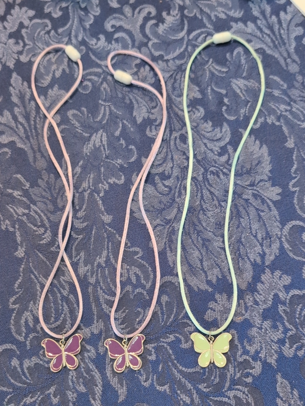 Kids Butterfly Necklace - Purple and Light Green